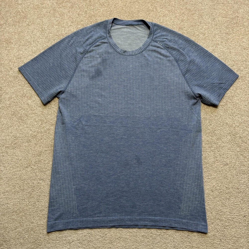 Lululemon Shirt Mens Medium Blue Metal Vent Tech‎ Short Sleeve Athletic Gym Tee